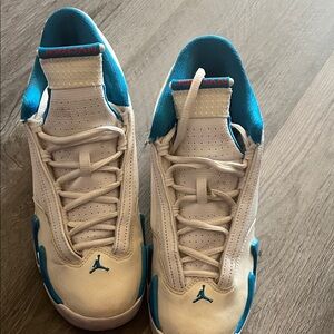Nike Air Jordan 14 XIV White Blue Retro Sneakers Size 6